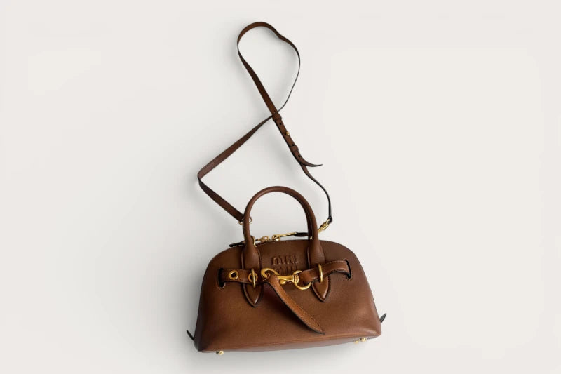 Bolsa MiuMiu Aventure Pequena - Carvalho