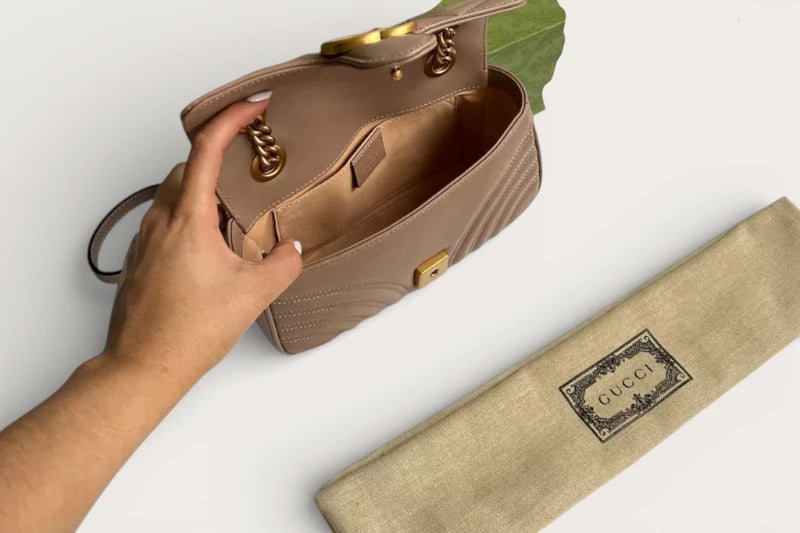 Bolsa Gucci Marmont Matelassê Nude